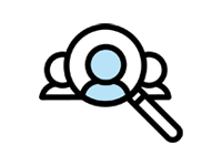 Image of a magnifying glass and person